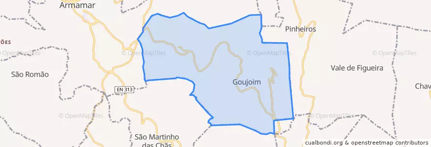 Mapa de ubicacion de Aricera e Goujoim.