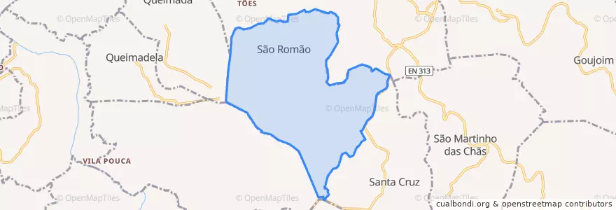 Mapa de ubicacion de São Romão e Santiago.