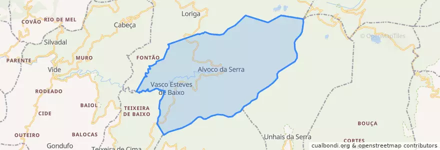 Mapa de ubicacion de Alvoco da Serra.