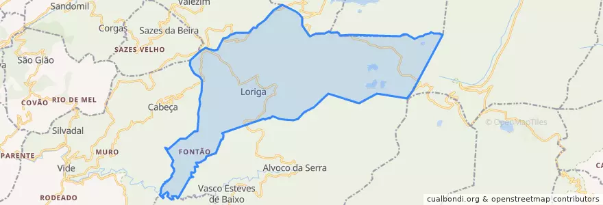 Mapa de ubicacion de Loriga.