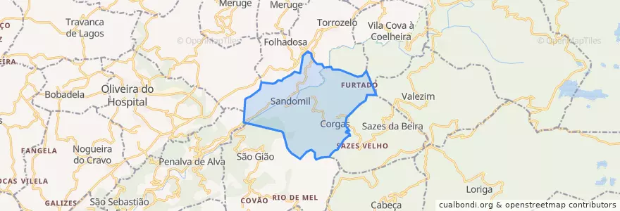 Mapa de ubicacion de Sandomil.