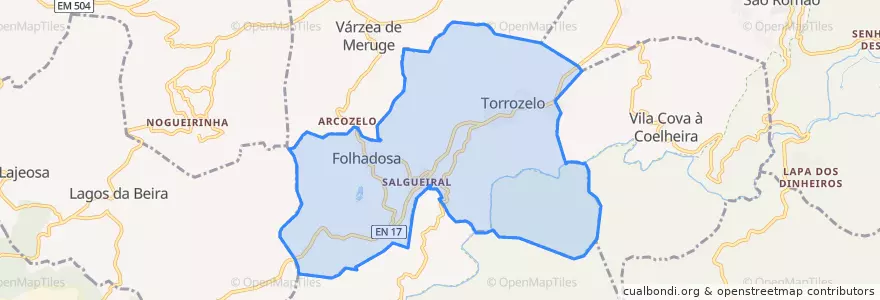 Mapa de ubicacion de U. F. Torrozelo e Folhadosa.