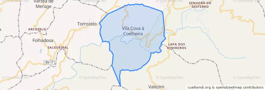 Mapa de ubicacion de Vila Cova-à-Coelheira.