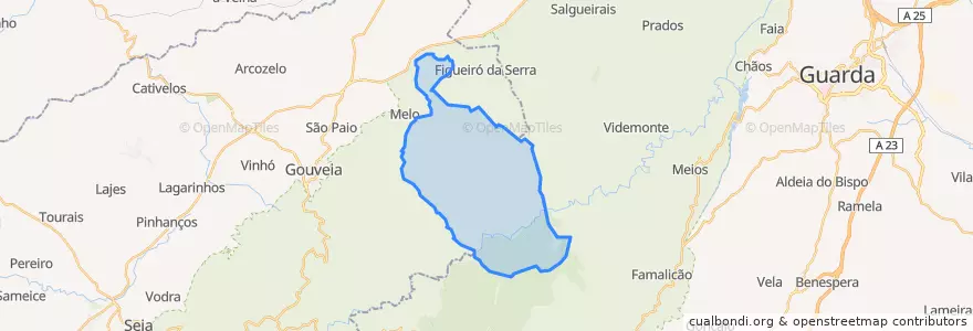 Mapa de ubicacion de Folgosinho.
