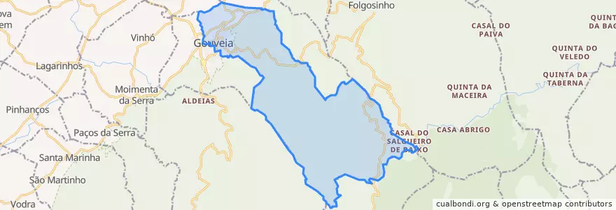 Mapa de ubicacion de Gouveia.