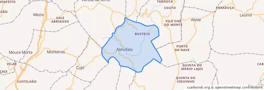 Mapa de ubicacion de Almofala.
