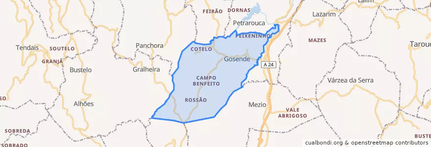 Mapa de ubicacion de Gosende.