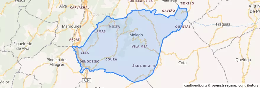 Mapa de ubicacion de Moledo.
