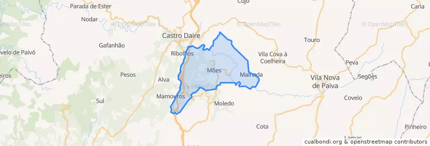 Mapa de ubicacion de Mões.