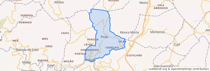 Mapa de ubicacion de Picão e Ermida.