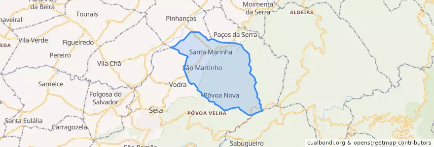 Mapa de ubicacion de Santa Marinha e São Martinho.