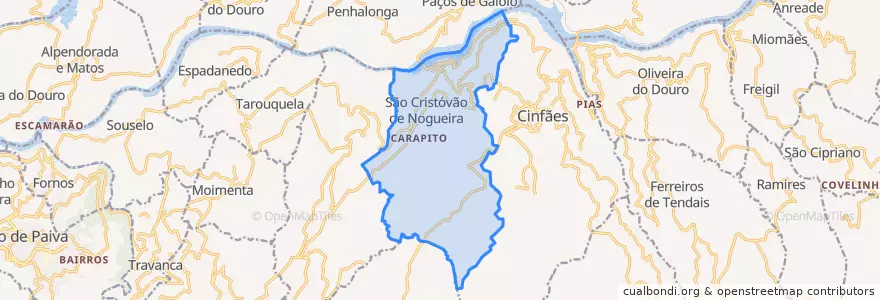 Mapa de ubicacion de São Cristóvão de Nogueira.