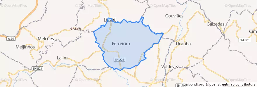 Mapa de ubicacion de Ferreirim.