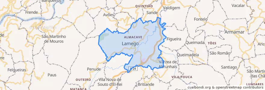 Mapa de ubicacion de Lamego (Almacave e Sé).