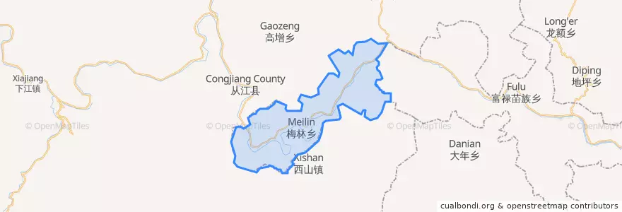 Mapa de ubicacion de 梅林乡.