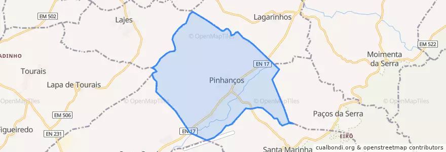 Mapa de ubicacion de Pinhanços.