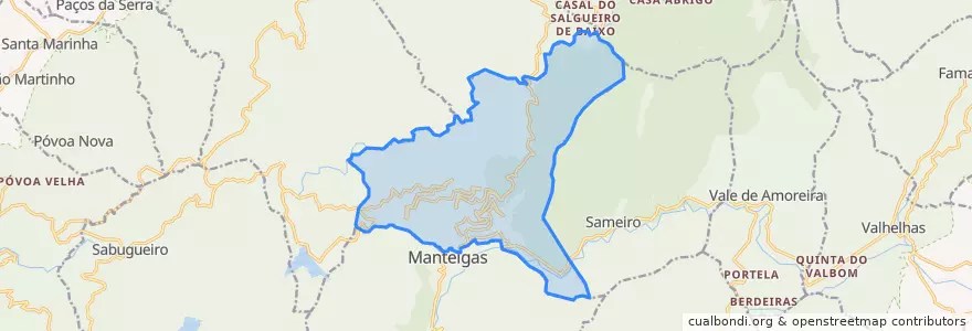 Mapa de ubicacion de Manteigas Santa Maria.