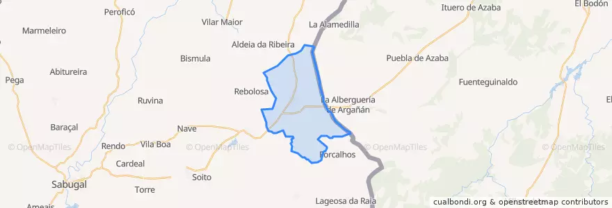 Mapa de ubicacion de Aldeia da Ponte.