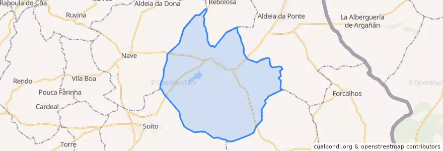 Mapa de ubicacion de Alfaiates.