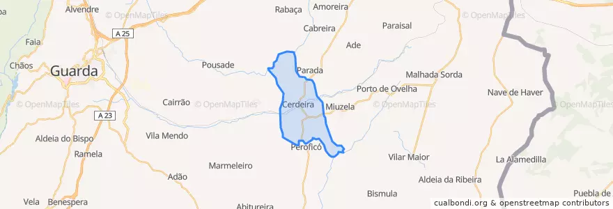 Mapa de ubicacion de Cerdeira.