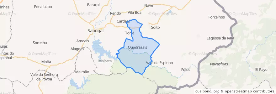 Mapa de ubicacion de Quadrazais.