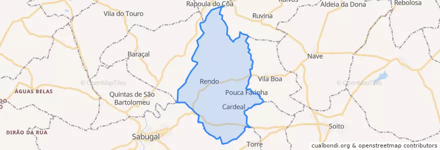 Mapa de ubicacion de Rendo.