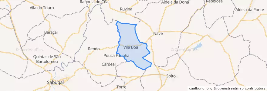 Mapa de ubicacion de Vila Boa.
