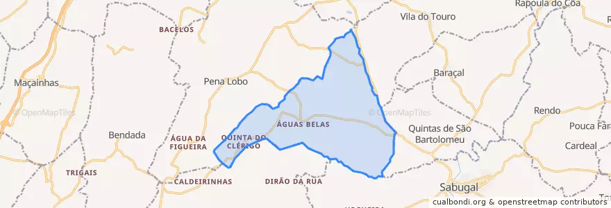 Mapa de ubicacion de Águas Belas.