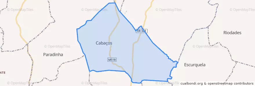 Mapa de ubicacion de Cabaços.