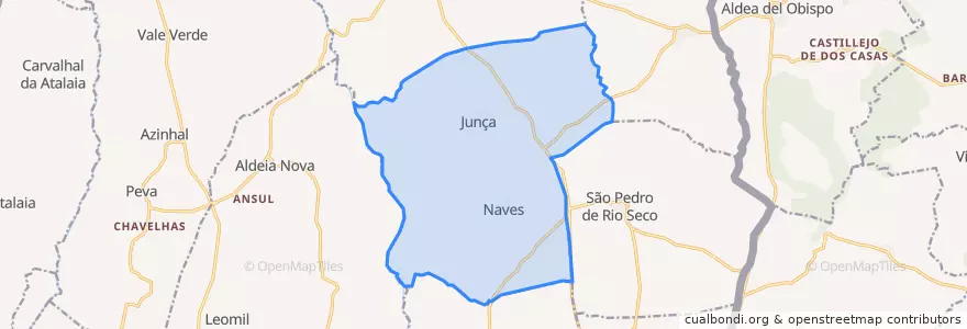 Mapa de ubicacion de Junça e Naves.