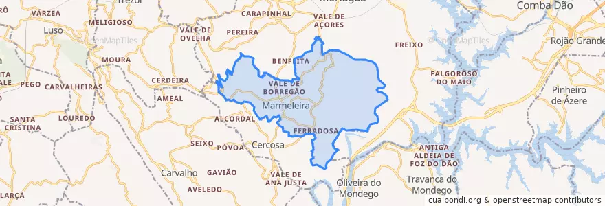 Mapa de ubicacion de Marmeleira.