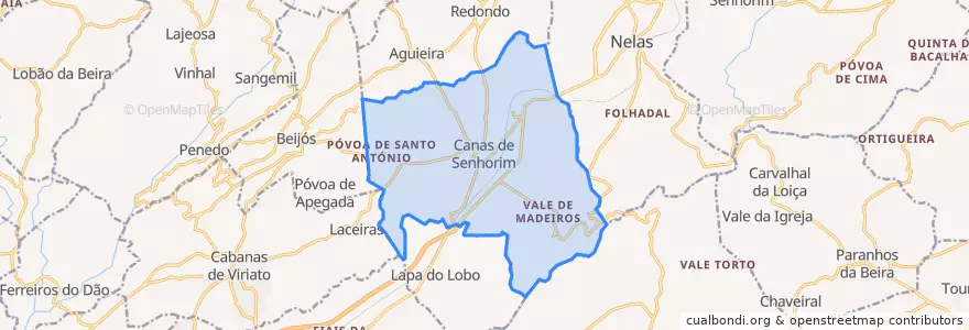 Mapa de ubicacion de Canas de Senhorim.