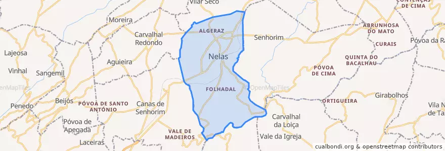 Mapa de ubicacion de Nelas.