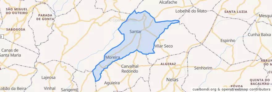 Mapa de ubicacion de Santar e Moreira.