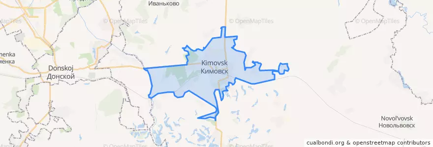 Mapa de ubicacion de городское поселение Кимовск.