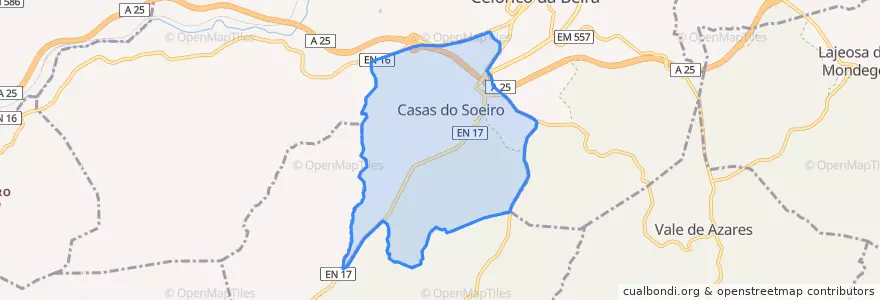 Mapa de ubicacion de Casas do Soeiro.