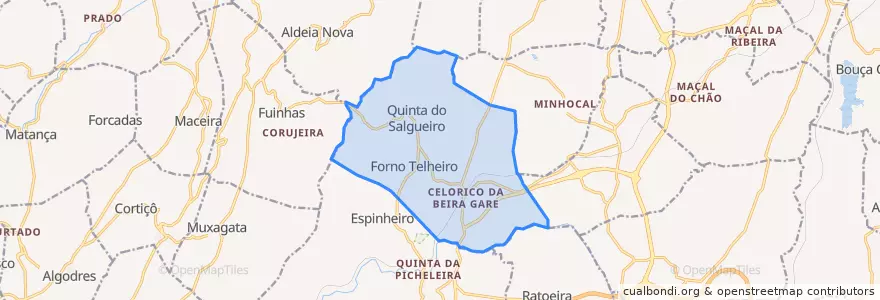 Mapa de ubicacion de Forno Telheiro.