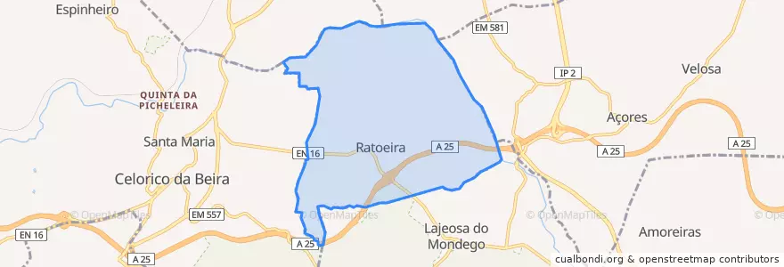 Mapa de ubicacion de Ratoeira.