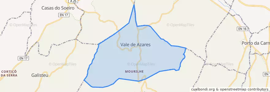 Mapa de ubicacion de Vale de Azares.