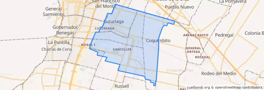 Mapa de ubicacion de Maipú.