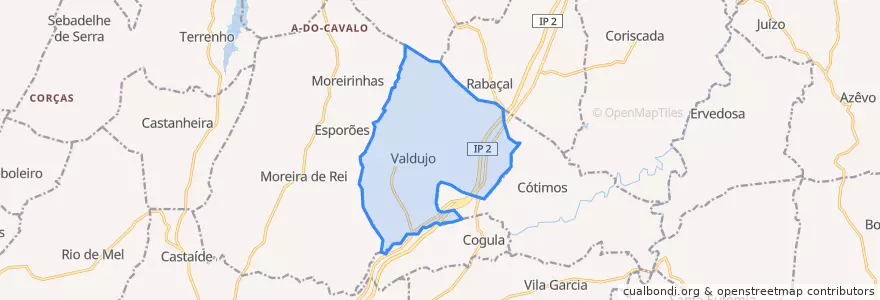 Mapa de ubicacion de Valdujo.