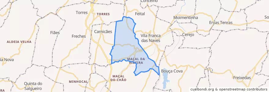Mapa de ubicacion de Vilares.