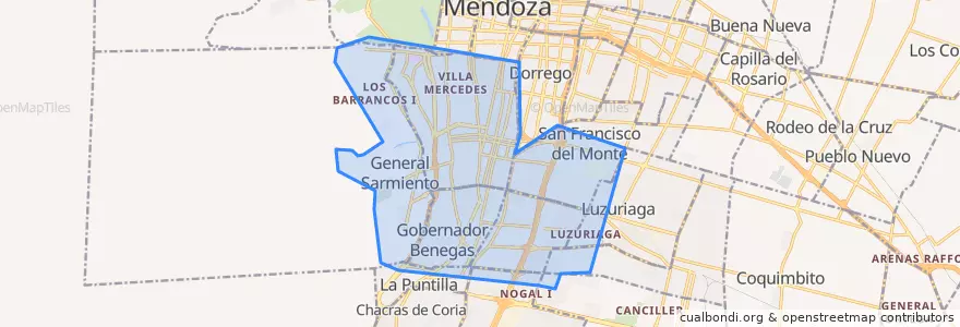 Mapa de ubicacion de Godoy Cruz.