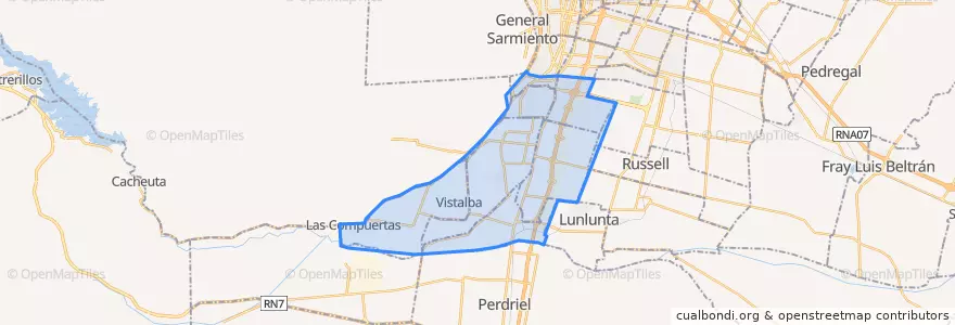Mapa de ubicacion de Luján de Cuyo.