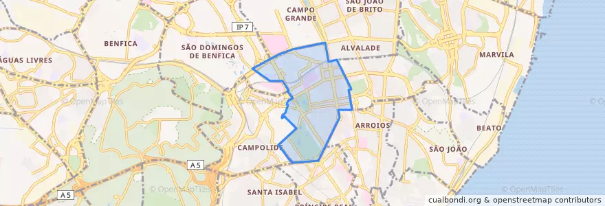 Mapa de ubicacion de Avenidas Novas.