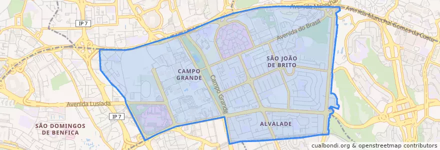 Mapa de ubicacion de Alvalade.