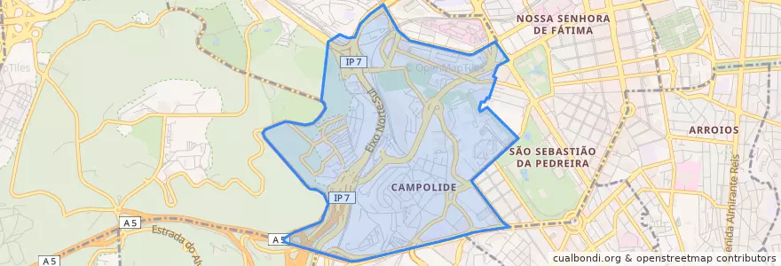 Mapa de ubicacion de Campolide.
