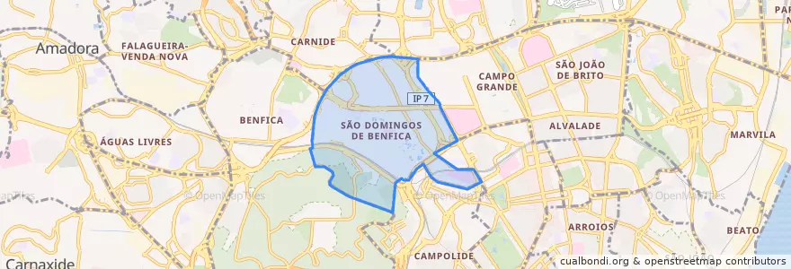 Mapa de ubicacion de São Domingos de Benfica.