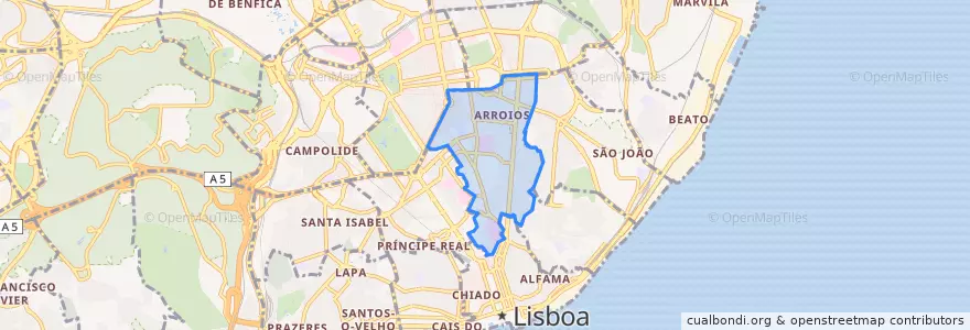Mapa de ubicacion de Arroios.