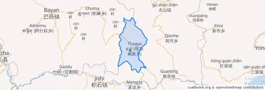 Mapa de ubicacion de 塔加藏族乡.